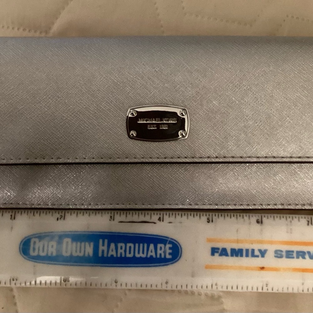 Michael Kors Metallic Silver Clutch - Picture 3 of 7